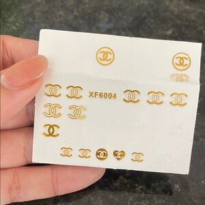 CHANEL Gold Logo Nail Decals